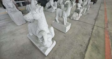 遂宁芝麻白雕刻 十二生肖 异形雕刻