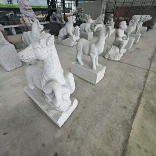 遂宁芝麻白雕刻 十二生肖 异形雕刻