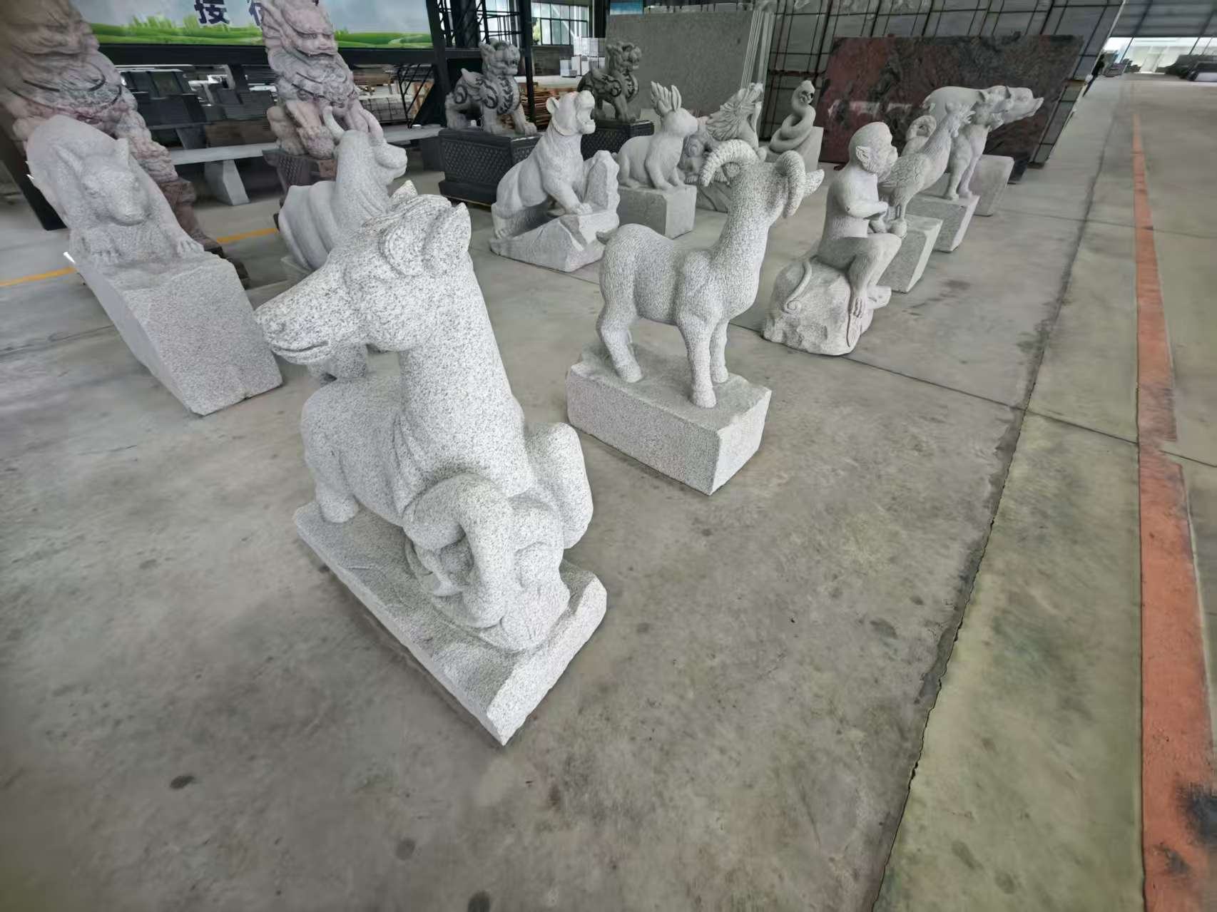 遂宁芝麻白雕刻 十二生肖 异形雕刻