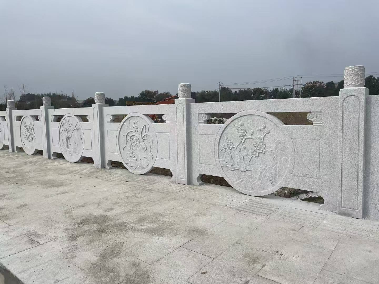 遂宁芝麻白河道栏杆 石材栏杆